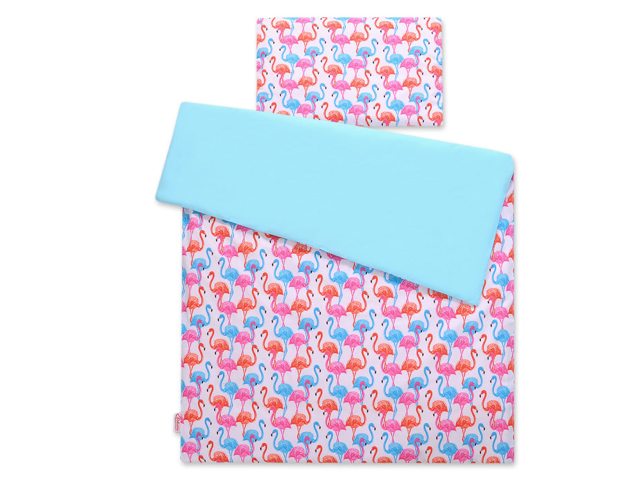 Baby cotton bedding set 2-pcs 140x200 Junior - flamingo