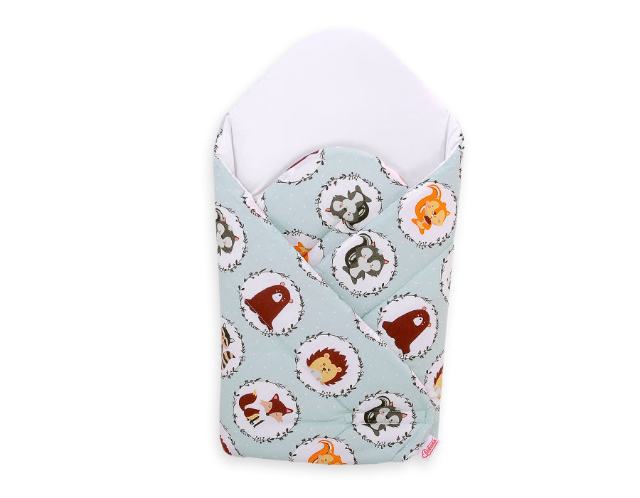 Baby nest with stiffening - mint animals