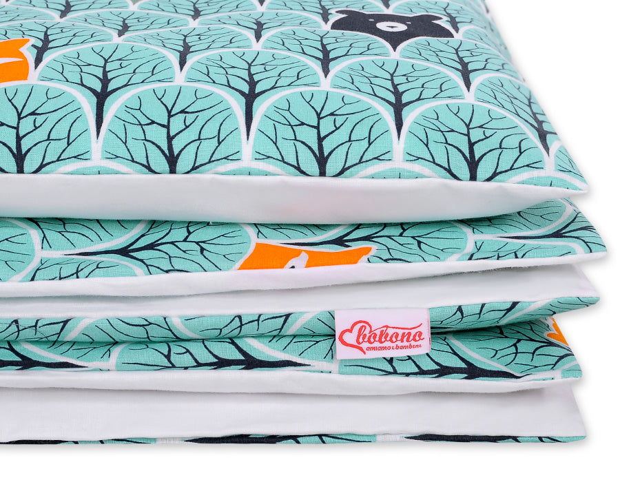 Baby cotton bedding set 2-pcs 135x100 cm- mint forest