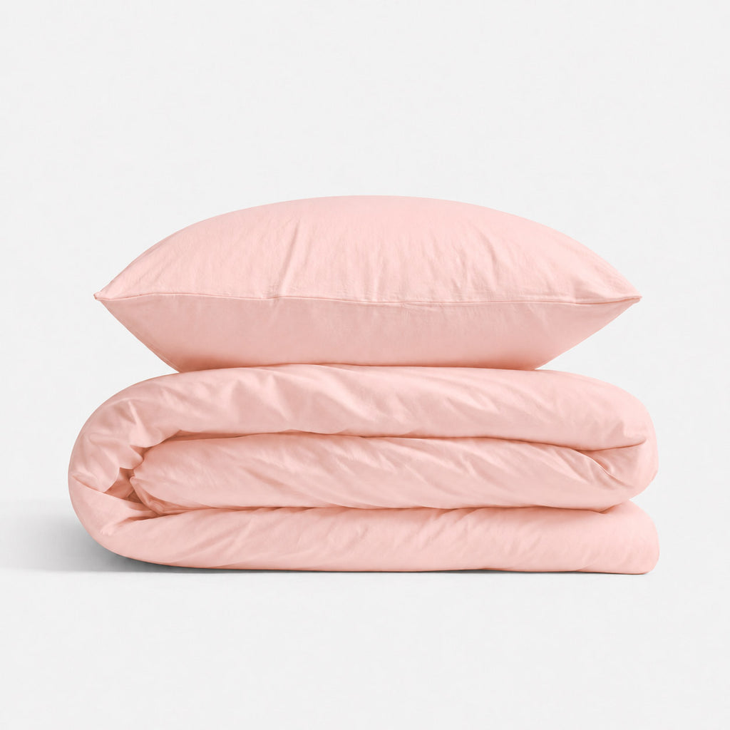 Cotton children's bedding set, 2 pieces, pillowcase 60x40 cm and duvet cover 120x90 - powder pink