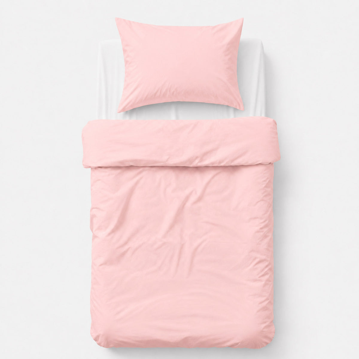 Cotton children's bedding set 2 pieces pillowcase 60x40 cm and duvet cover 135x100 cm - powder pink