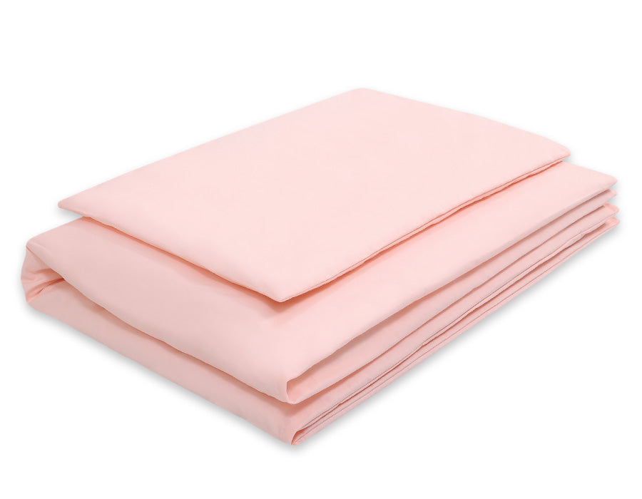 Cotton children's bedding set 2 pieces pillowcase 60x40 cm and duvet cover 135x100 cm - powder pink