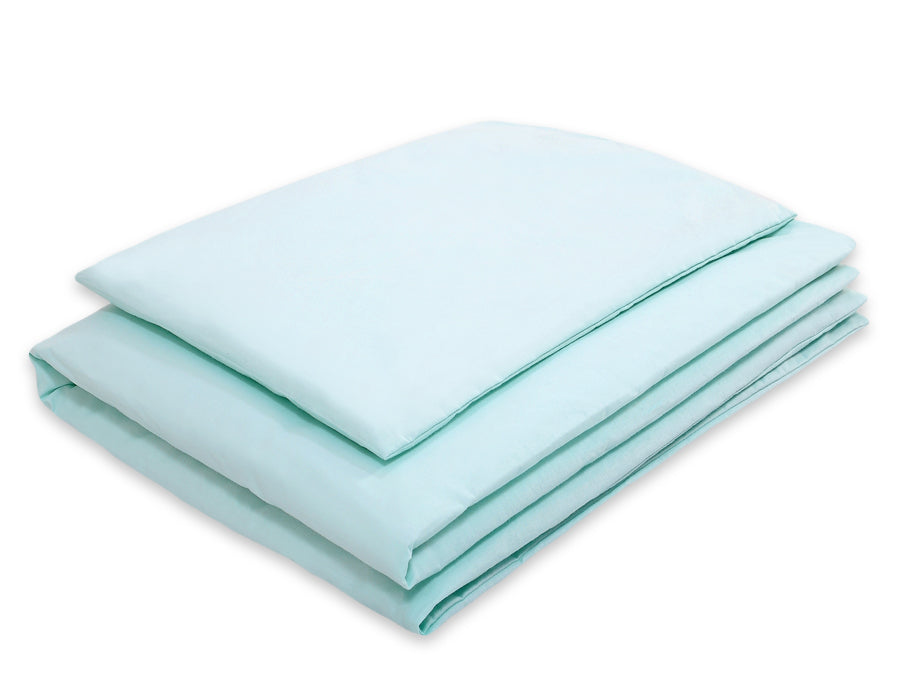 Cotton children's bedding set, 2 pieces, pillowcase 60x40 cm and duvet cover 120x90 cm - mint