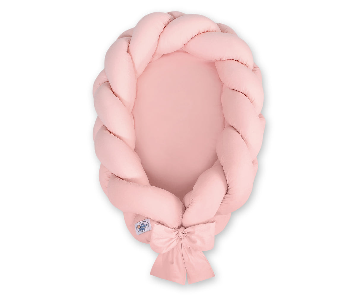 Braided baby nest 2 in 1 - pastel pink