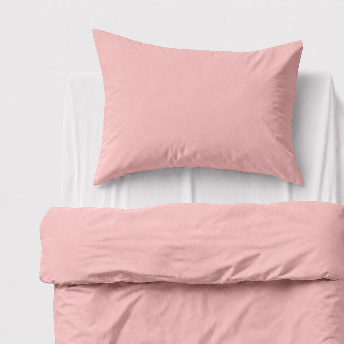 Cotton children's bedding set 2 pieces pillowcase 60x40 cm and duvet cover 135x100 cm - pastel pink