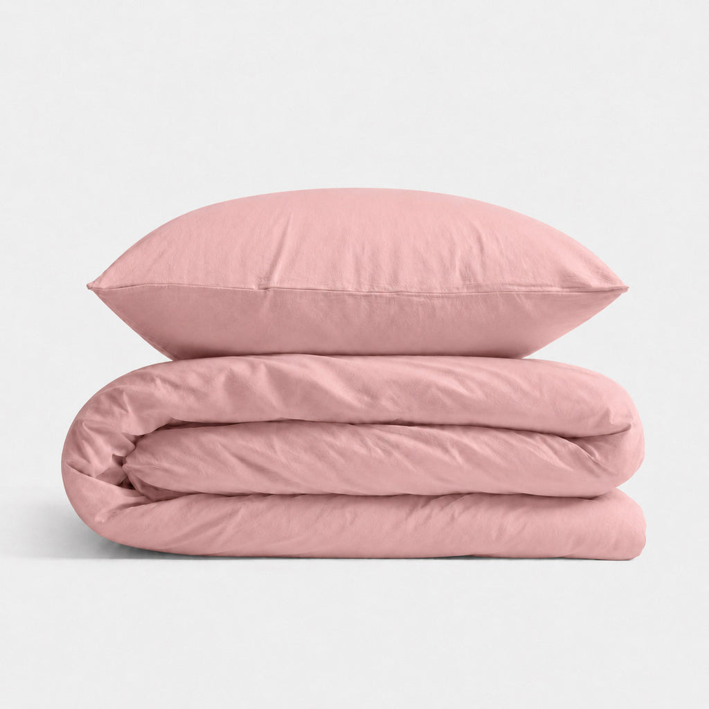 Cotton children's bedding set 2 pieces pillowcase 60x40 cm and duvet cover 135x100 cm - pastel pink