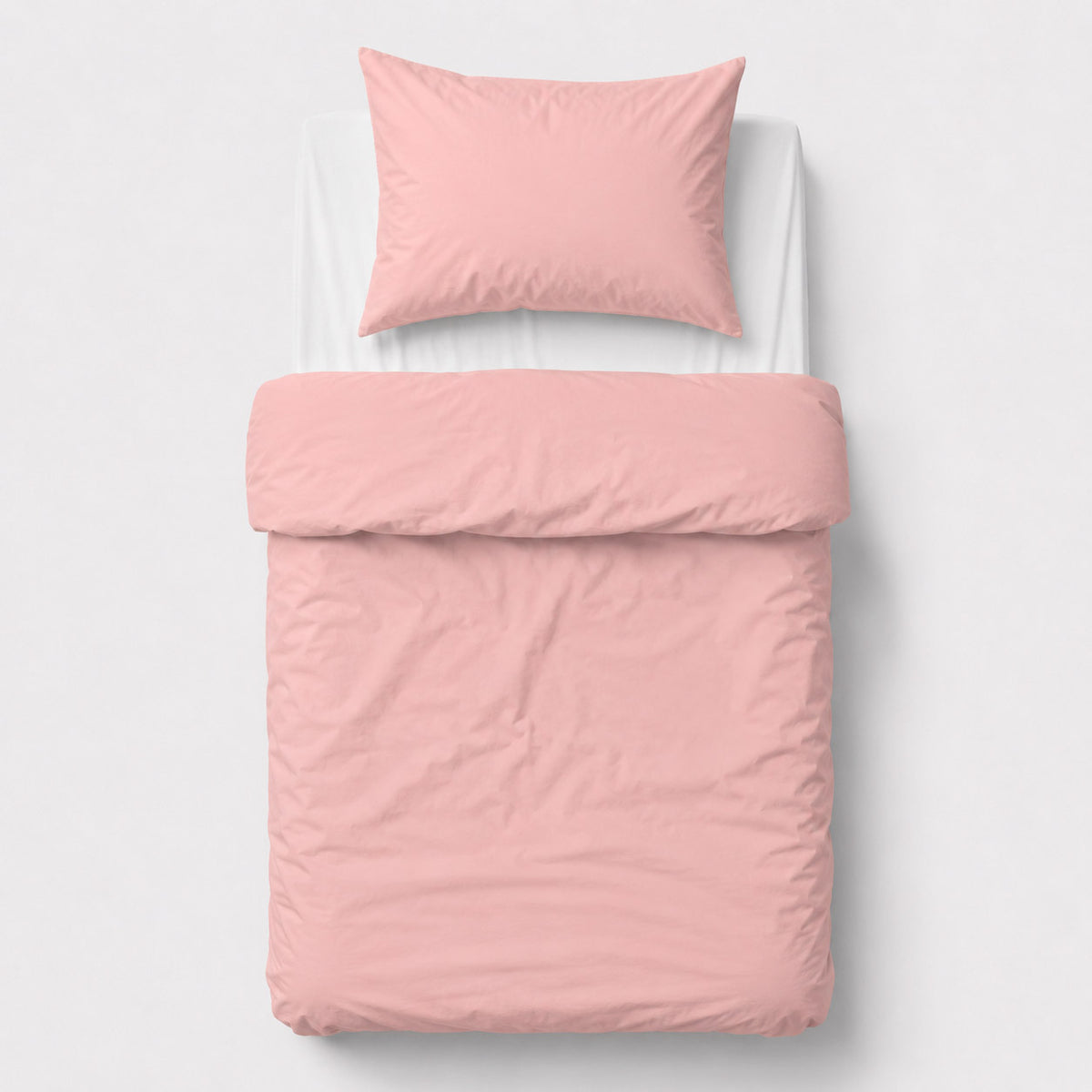Cotton children's bedding set 2 pieces pillowcase 60x40 cm and duvet cover 135x100 cm - pastel pink