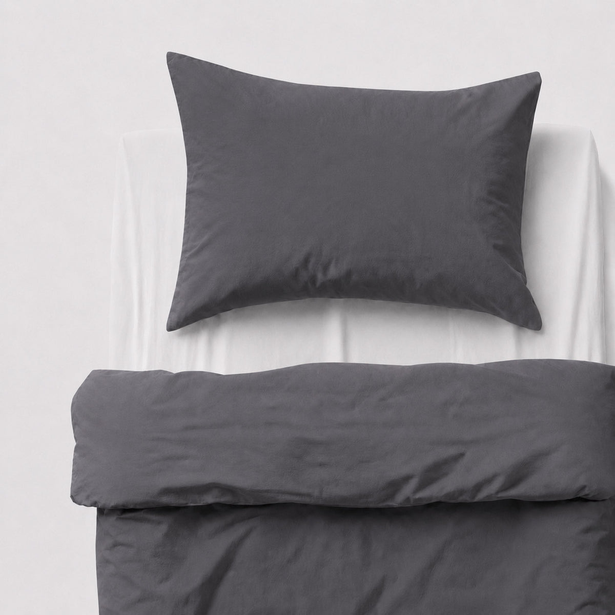 Cotton children's bedding set 2 pieces pillowcase 60x40 cm and duvet cover 135x100 cm - anthracite