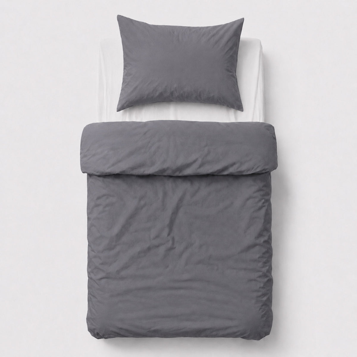 Cotton children's bedding set, 2 pieces, pillowcase 60x40 cm and duvet cover 120x90 cm - anthracite