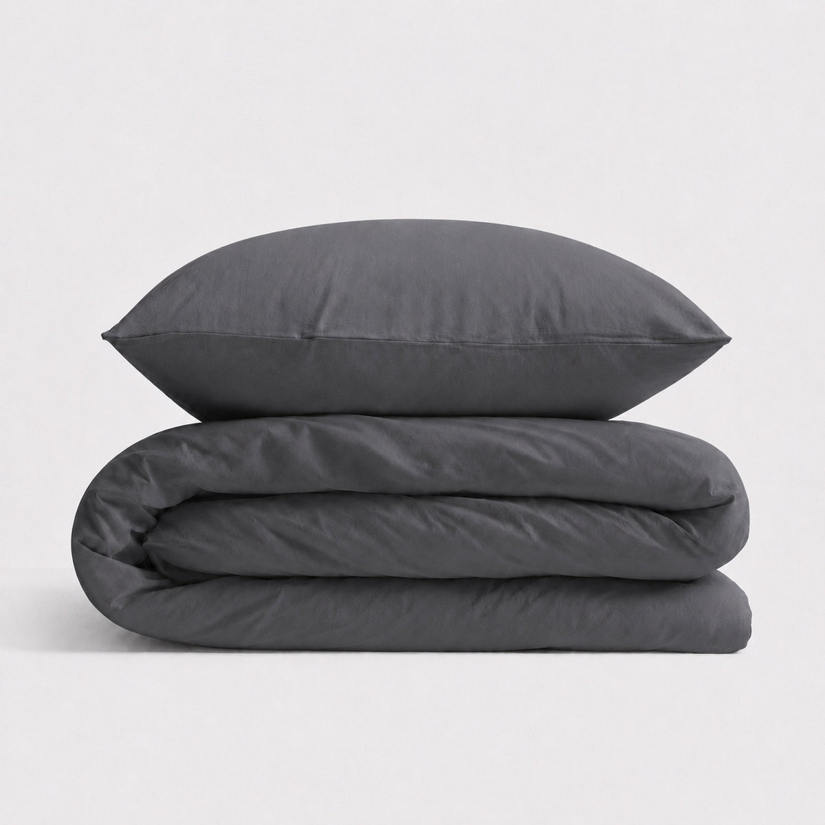 Cotton children's bedding set 2 pieces pillowcase 60x40 cm and duvet cover 135x100 cm - anthracite