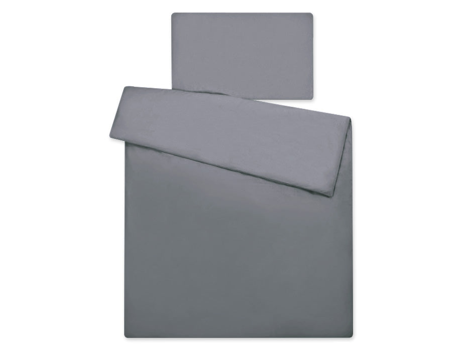 Cotton children's bedding set, 2 pieces, pillowcase 60x40 cm and duvet cover 120x90 cm - anthracite