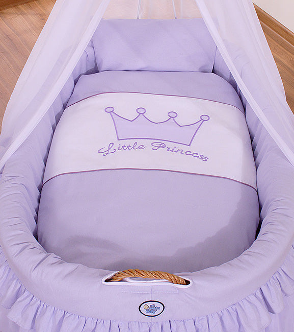 Moses Basket Wicker drape crib - Little Prince lilac