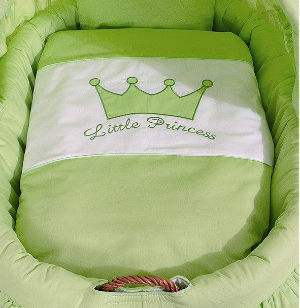 Moses Basket/Wicker hood crib - Little Princess green