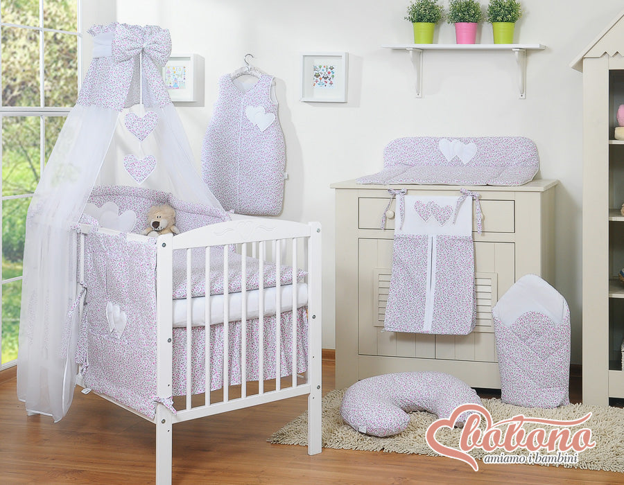 Canopy made of Chiffon- Hanging Hearts pink flowers