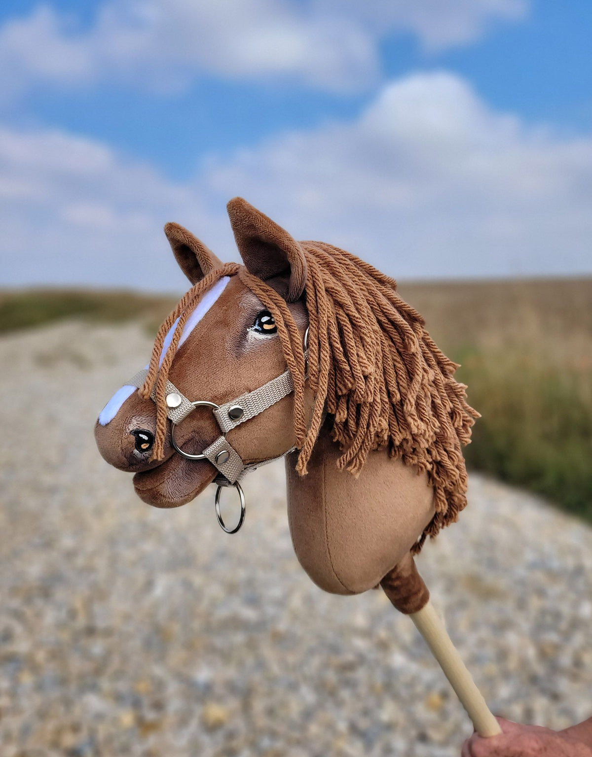Horse on a stick Super Hobby Horse Premium - light chestnut horse A4