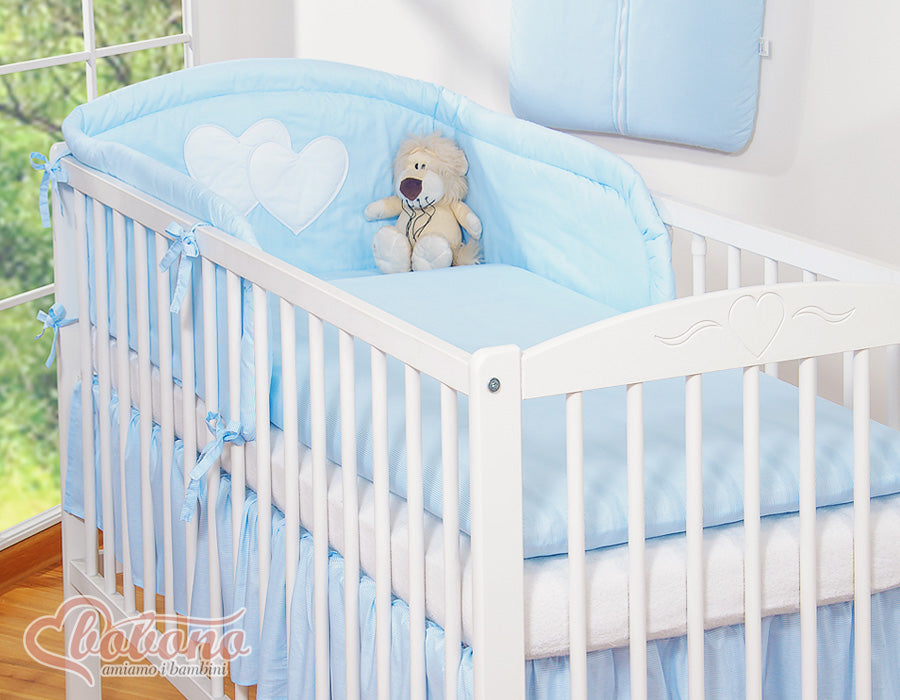 Bedding set 3-pcs 135x100 - Hanging Hearts blue strips