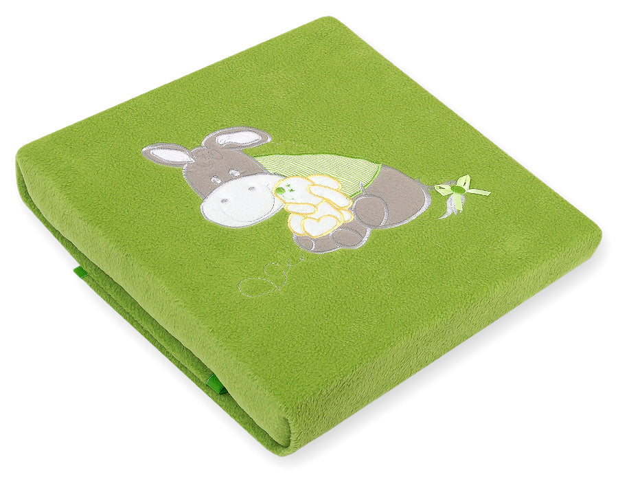 Polar fleece blanket for babies - Donkey Luca green