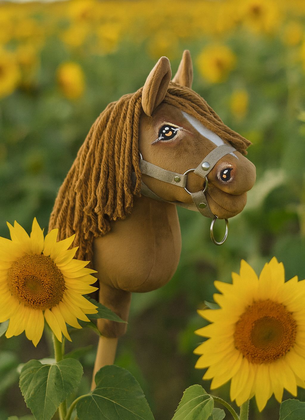 Horse on a stick Super Hobby Horse Premium light chestnut horse A5