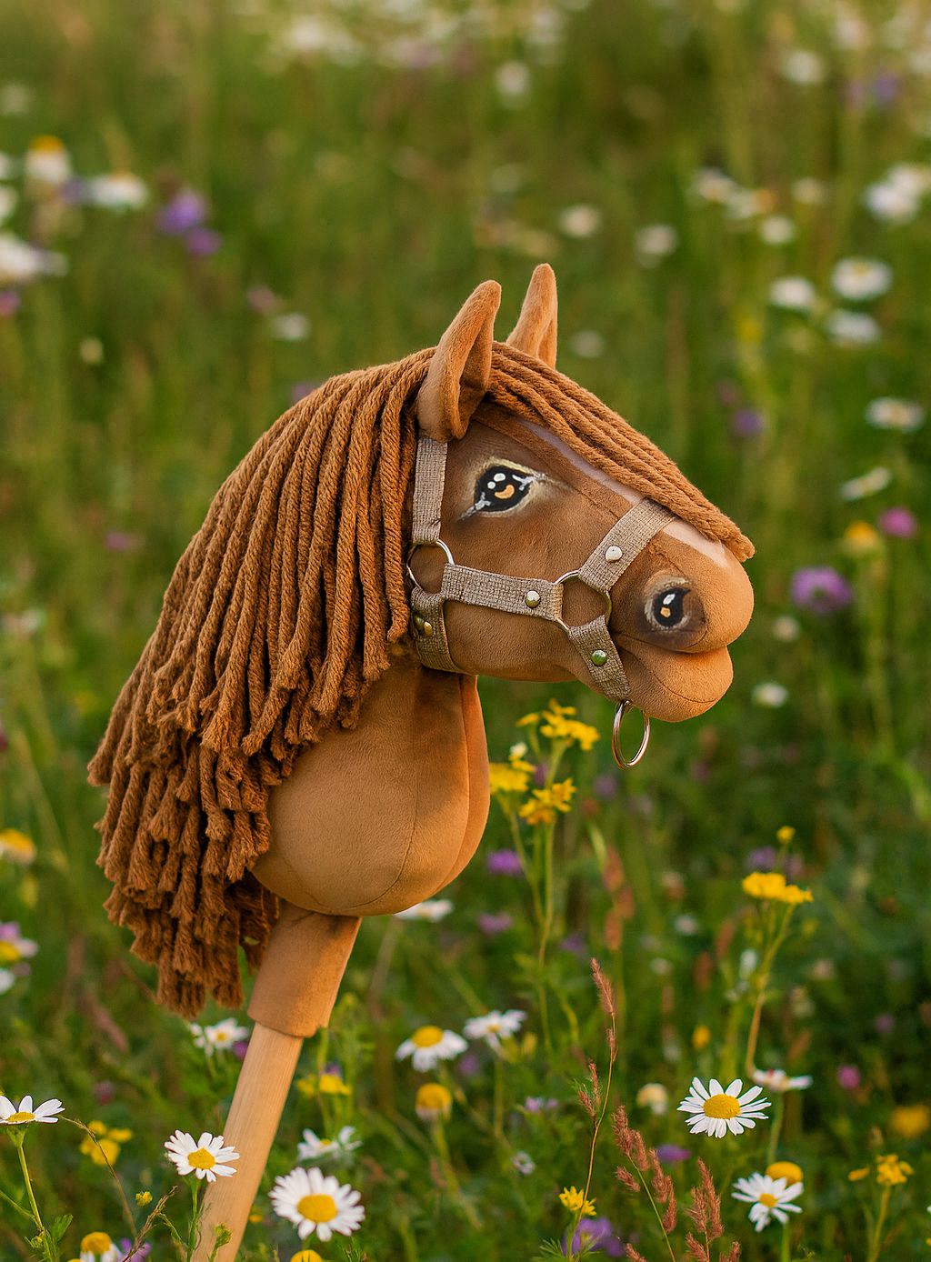 Horse on a stick Super Hobby Horse Premium light chestnut horse A5