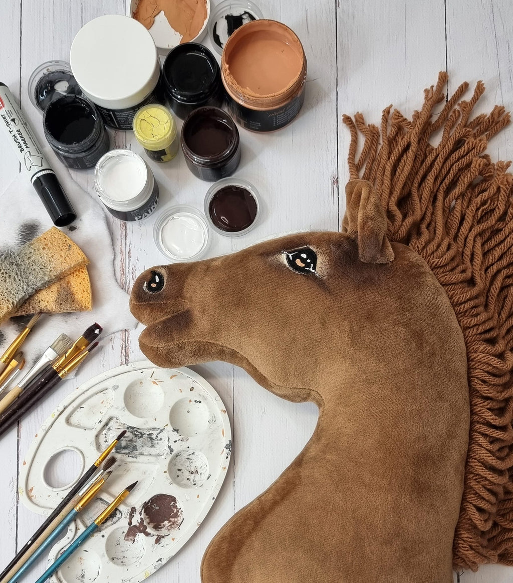 Horse on a stick Super Hobby Horse Premium - dark chestnut horse A3