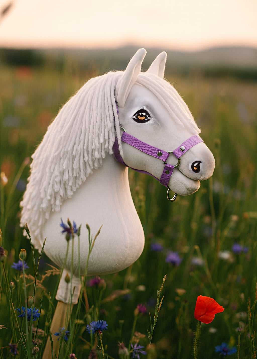 Horse on a stick Super Hobby Horse Premium - white A3