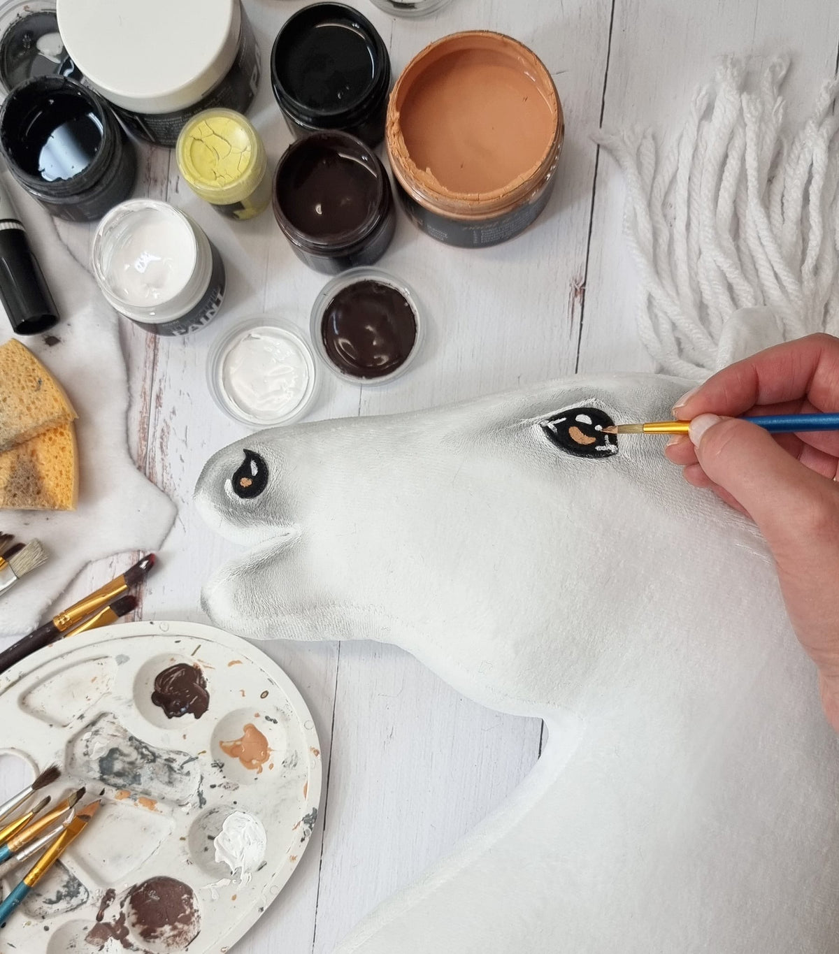 Horse on a stick Super Hobby Horse Premium - white A3