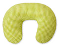 Breastfeeding Pillow Nursing Croissant Pillow, removable, Hands-Free Feeding - green checkered