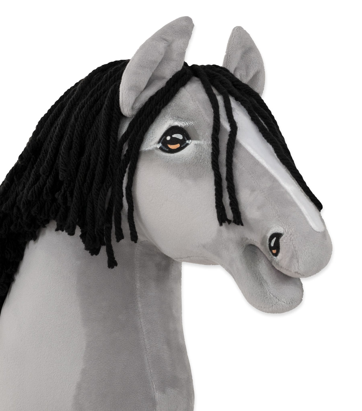Horse on a stick Super Hobby Horse Premium - gray horse IV with black mane A3