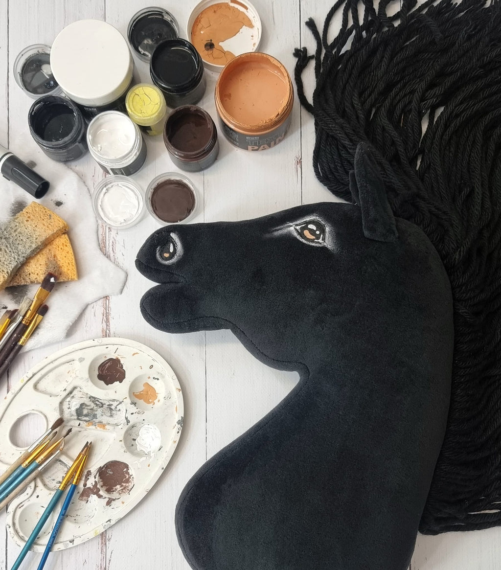Horse on a stick Super Hobby Horse Premium - friesian horse frieze II A3