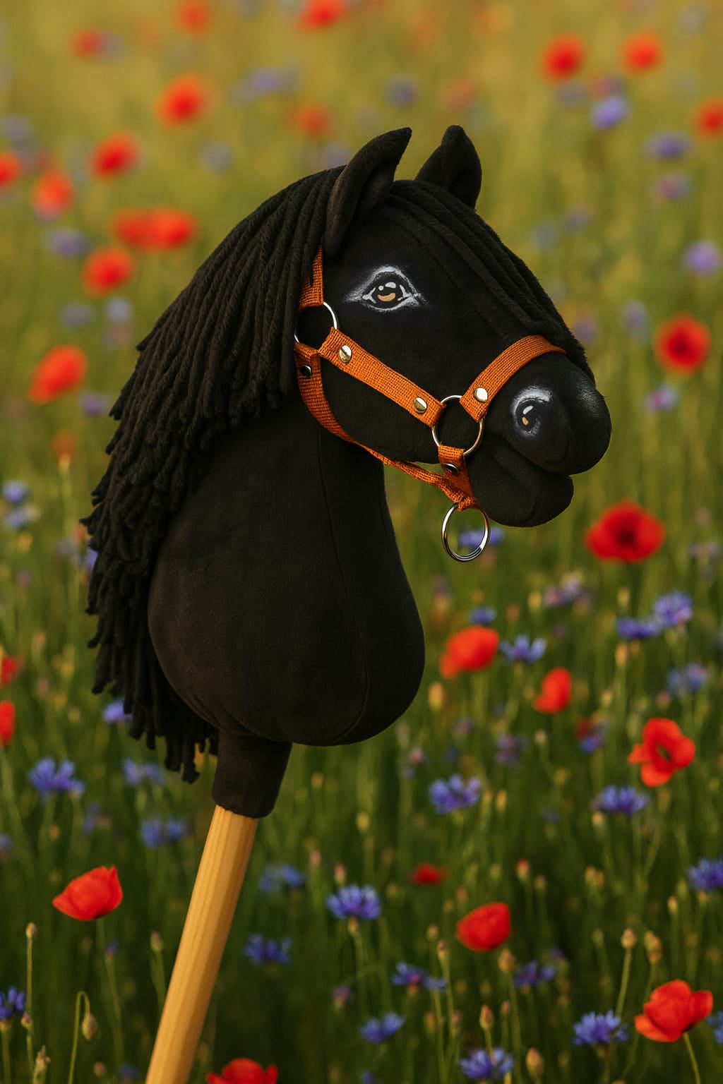 Horse on a stick Super Hobby Horse Premium - black horse A3