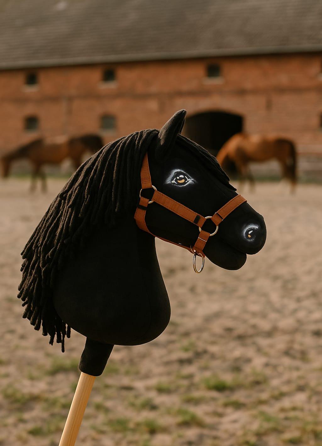 Horse on a stick Super Hobby Horse Premium - black horse A3