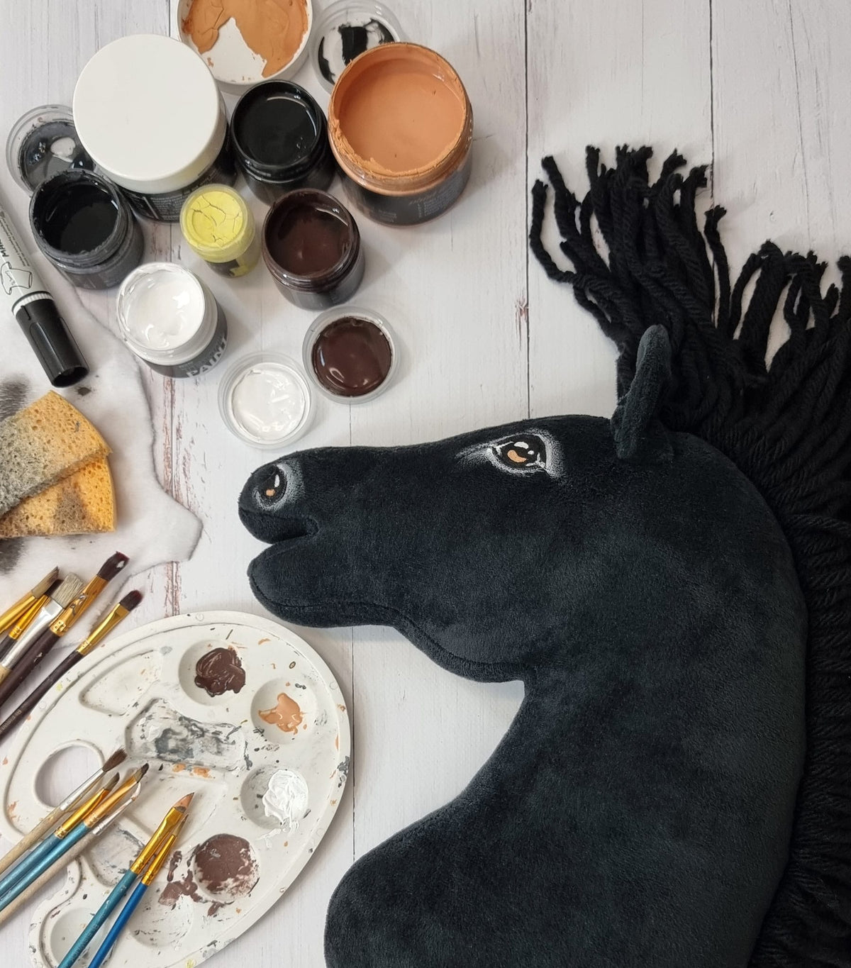 Horse on a stick Super Hobby Horse Premium - black horse A3
