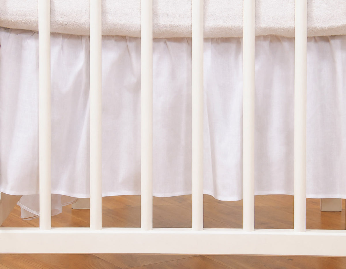 Dust Ruffle Crib - Bed Skirt - Masking flounce 120x60cm - white
