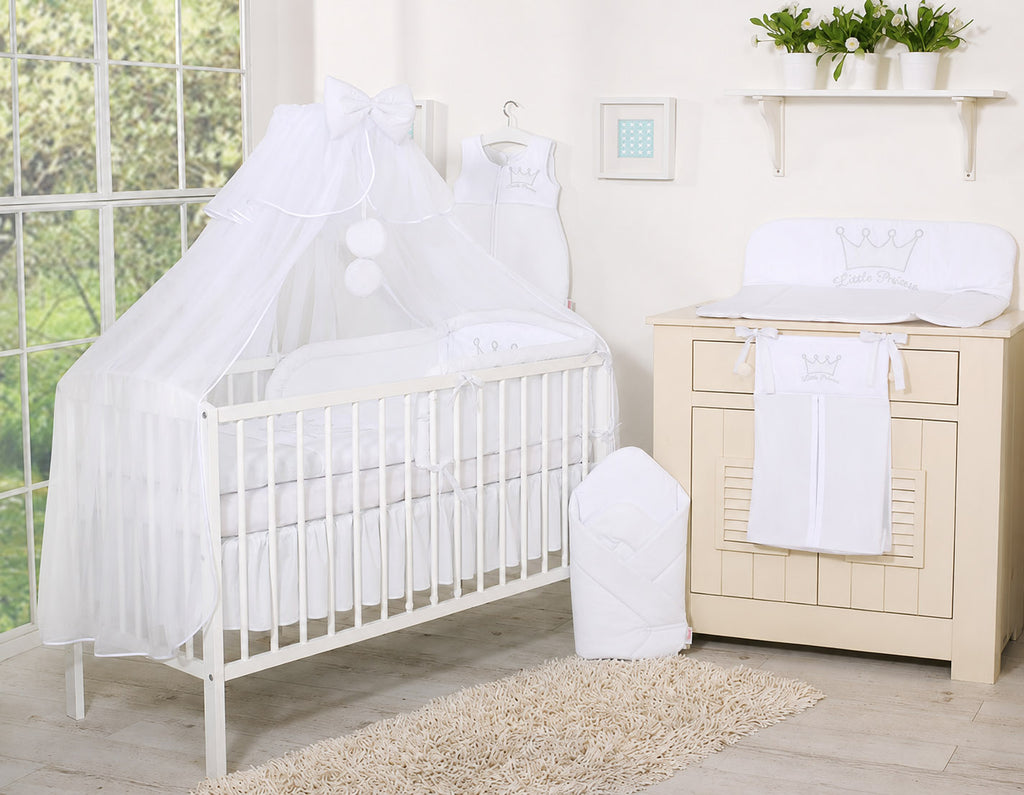 Dust Ruffle Crib - Bed Skirt - Masking flounce 120x60cm - white