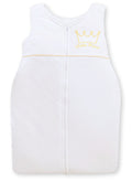Cotton sleeping bag for children, size M, 6-12 months, TOG 2.5, all-season, Little Prince white