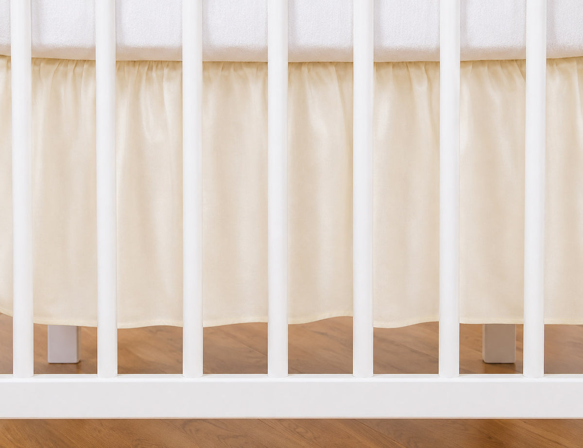 Dust Ruffle Crib - Bed Skirt - Masking flounce 120x60cm - cream