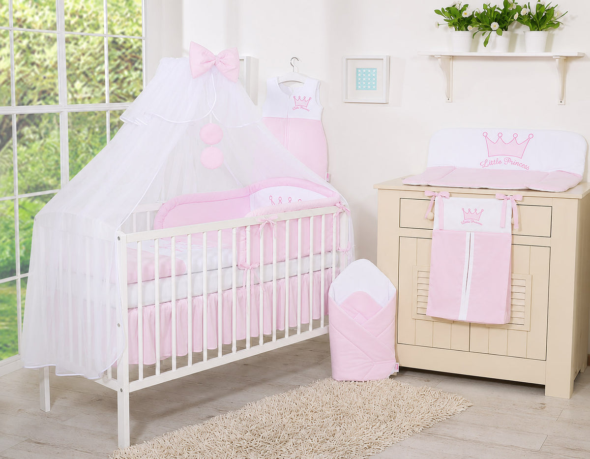Dust Ruffle Crib - Bed Skirt - Masking flounce 120x60cm - pink