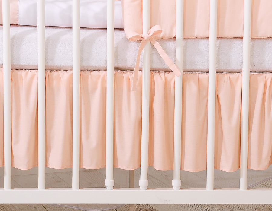 Dust Ruffle Crib - Bed Skirt - Masking flounce 120x60cm - peach
