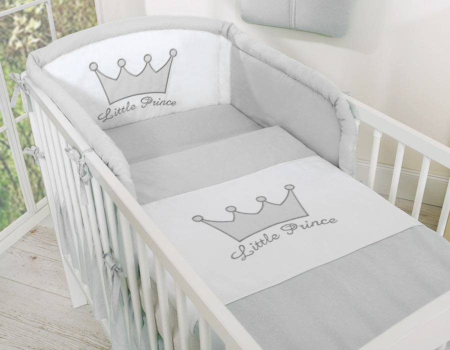 Bedding set 3pcs- Little Prince/Princess gray