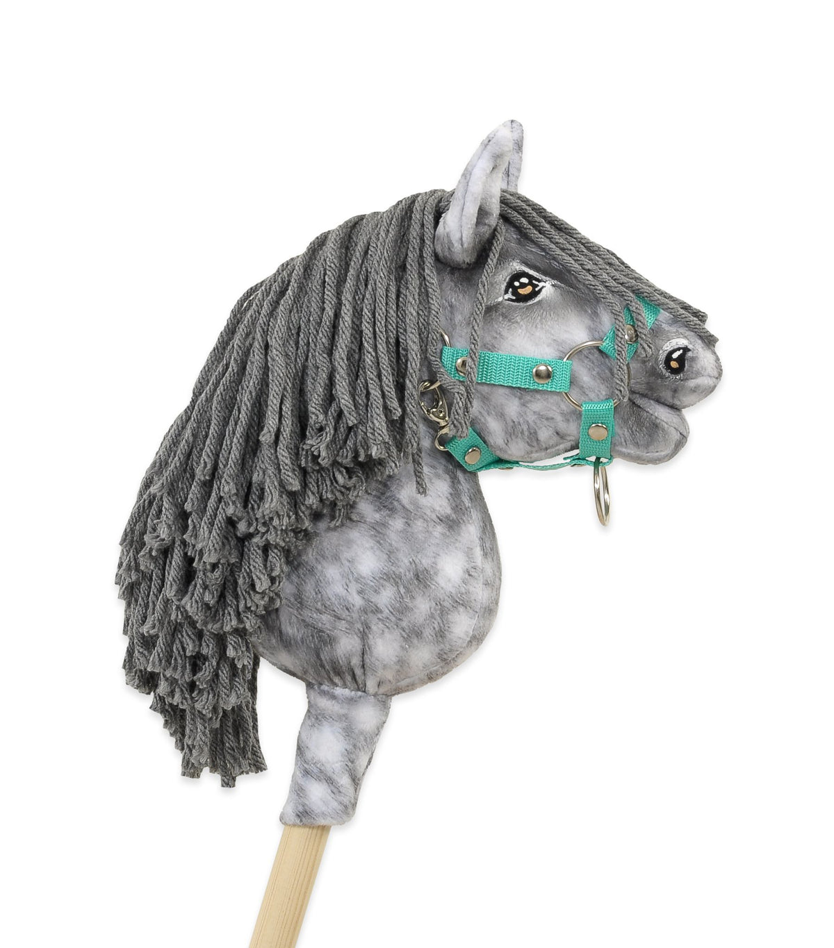 Horse on a stick Super Hobby Horse Premium dapple grey horse with a grey mane A5