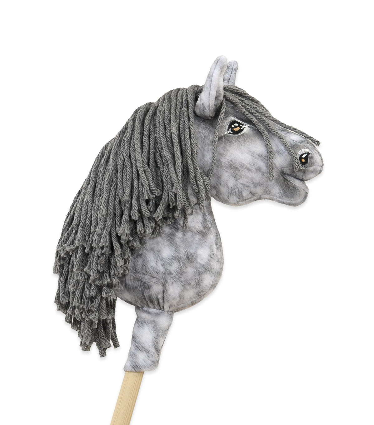 Horse on a stick Super Hobby Horse Premium dapple grey horse with a grey mane A5