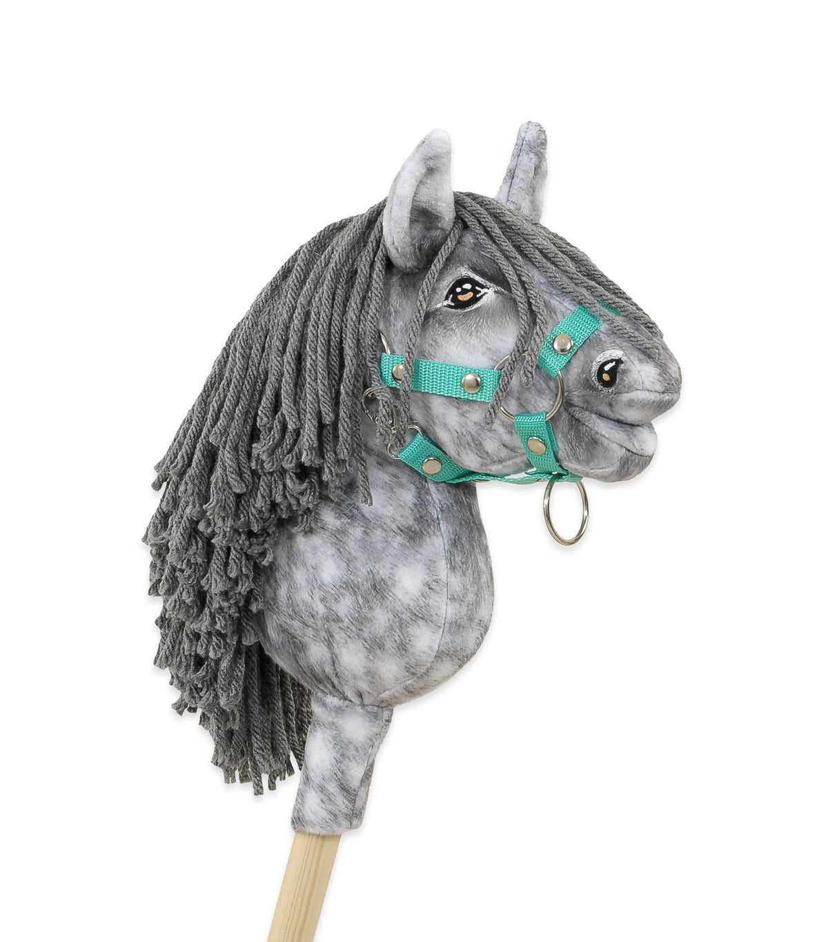Horse on a stick Super Hobby Horse Premium dapple grey horse with a grey mane A5