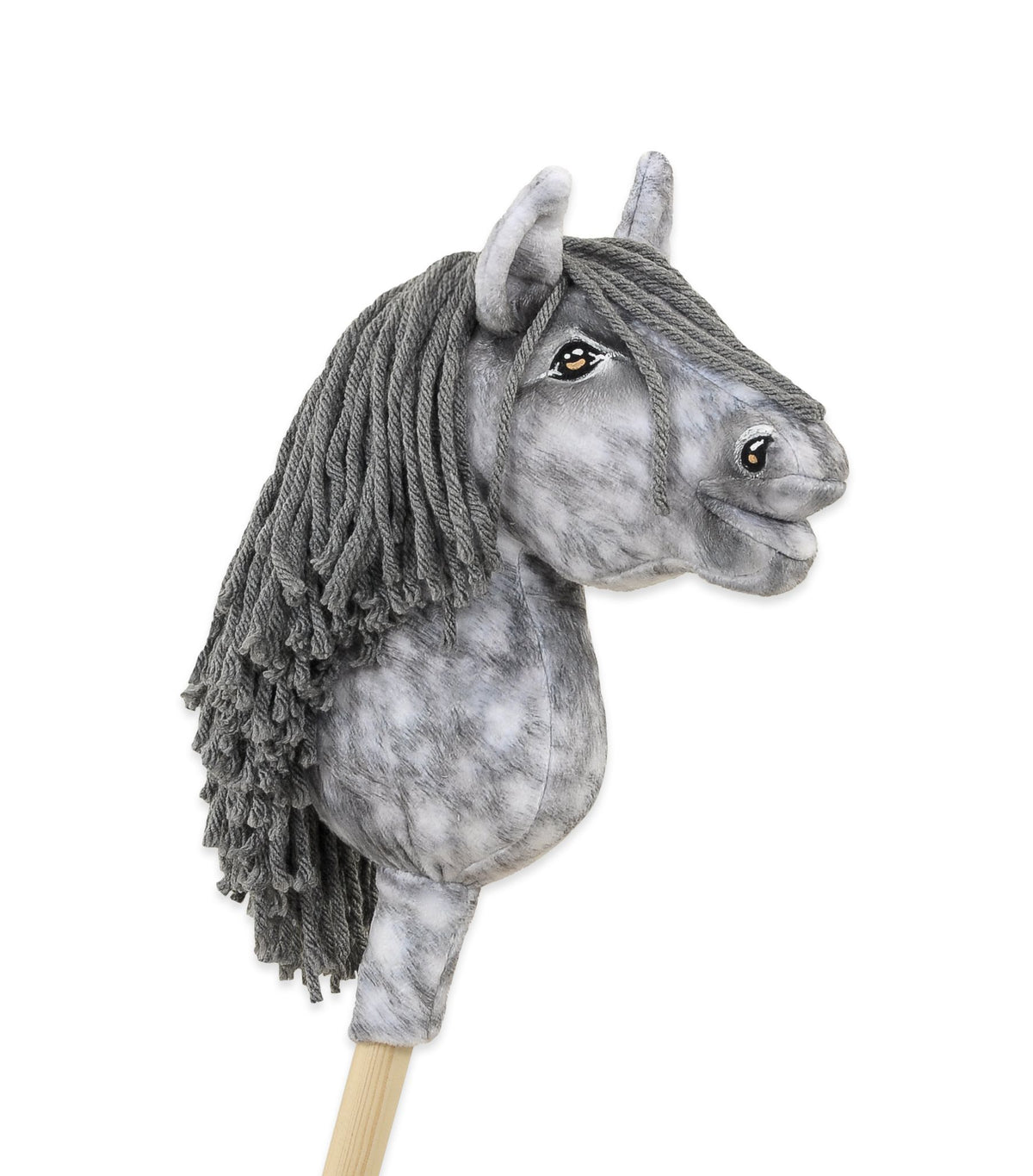 Horse on a stick Super Hobby Horse Premium dapple grey horse with a grey mane A5