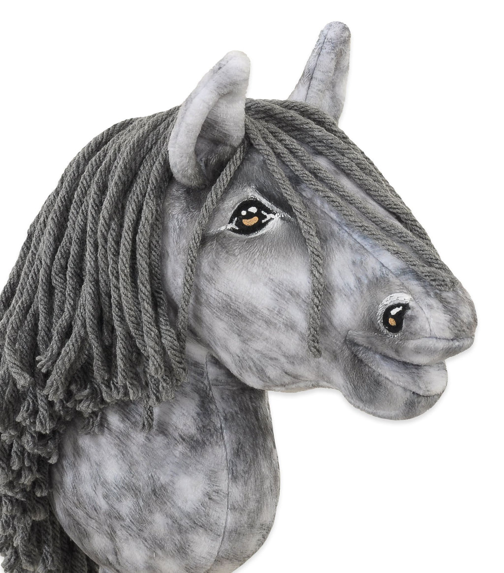Horse on a stick Super Hobby Horse Premium dapple grey horse with a grey mane A5