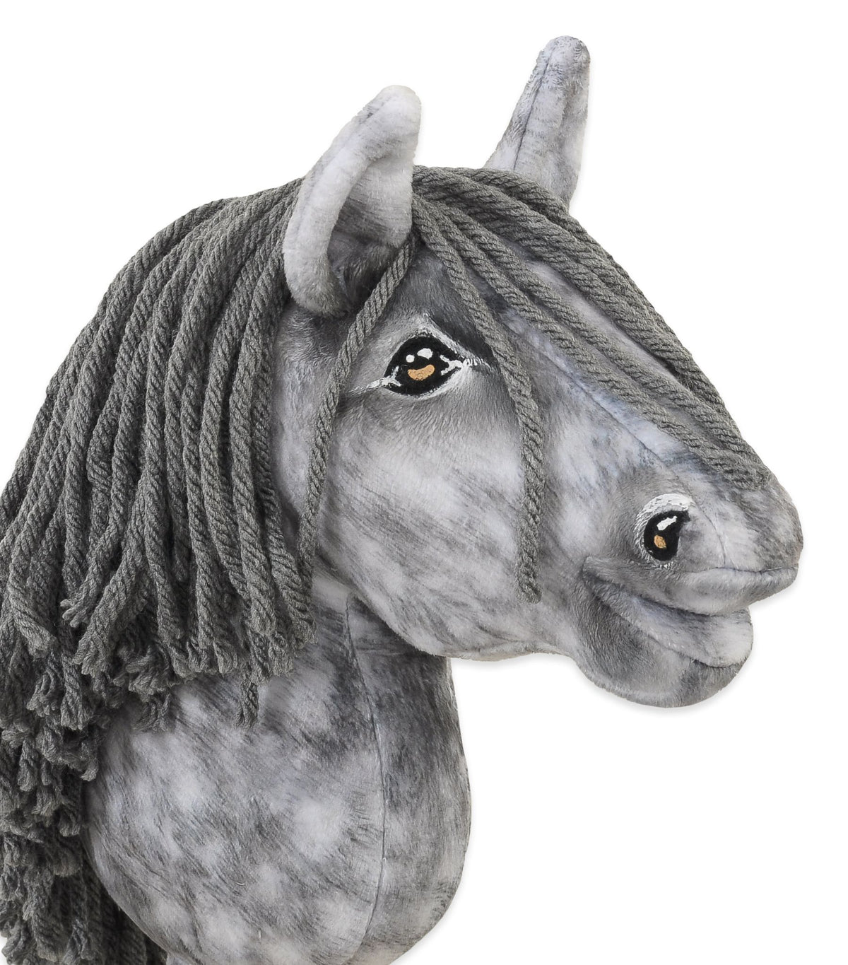Horse on a stick Super Hobby Horse Premium dapple grey horse with a grey mane A5