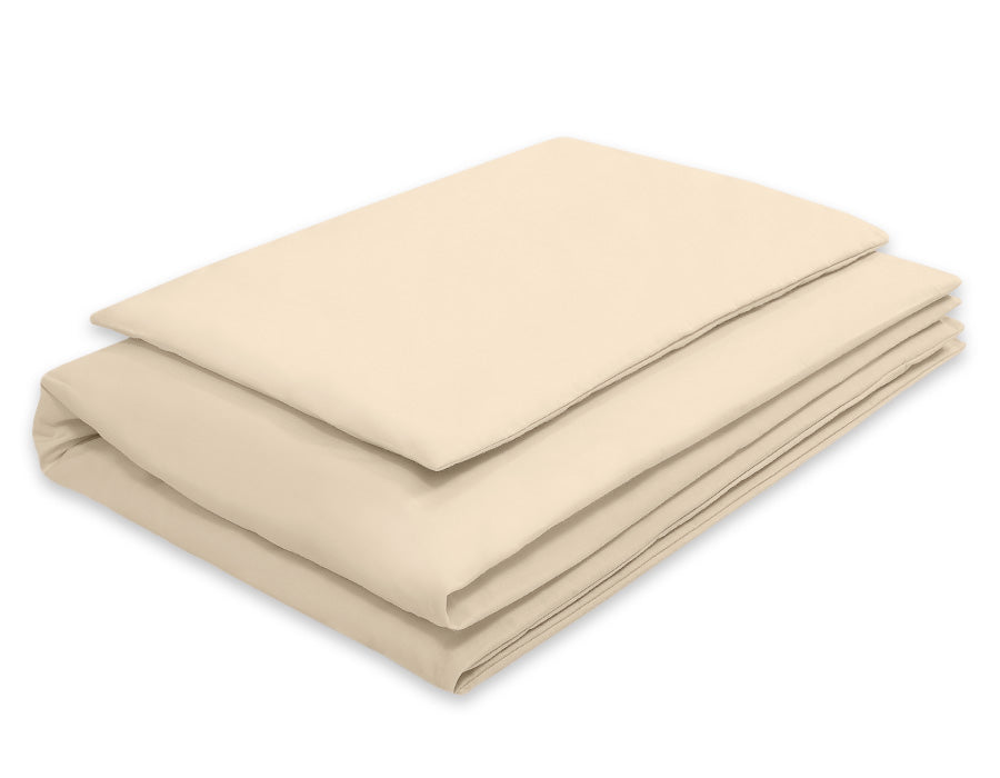Cotton children's bedding set, 2 pieces, pillowcase 60x40 cm and duvet cover 120x90 cm - beige