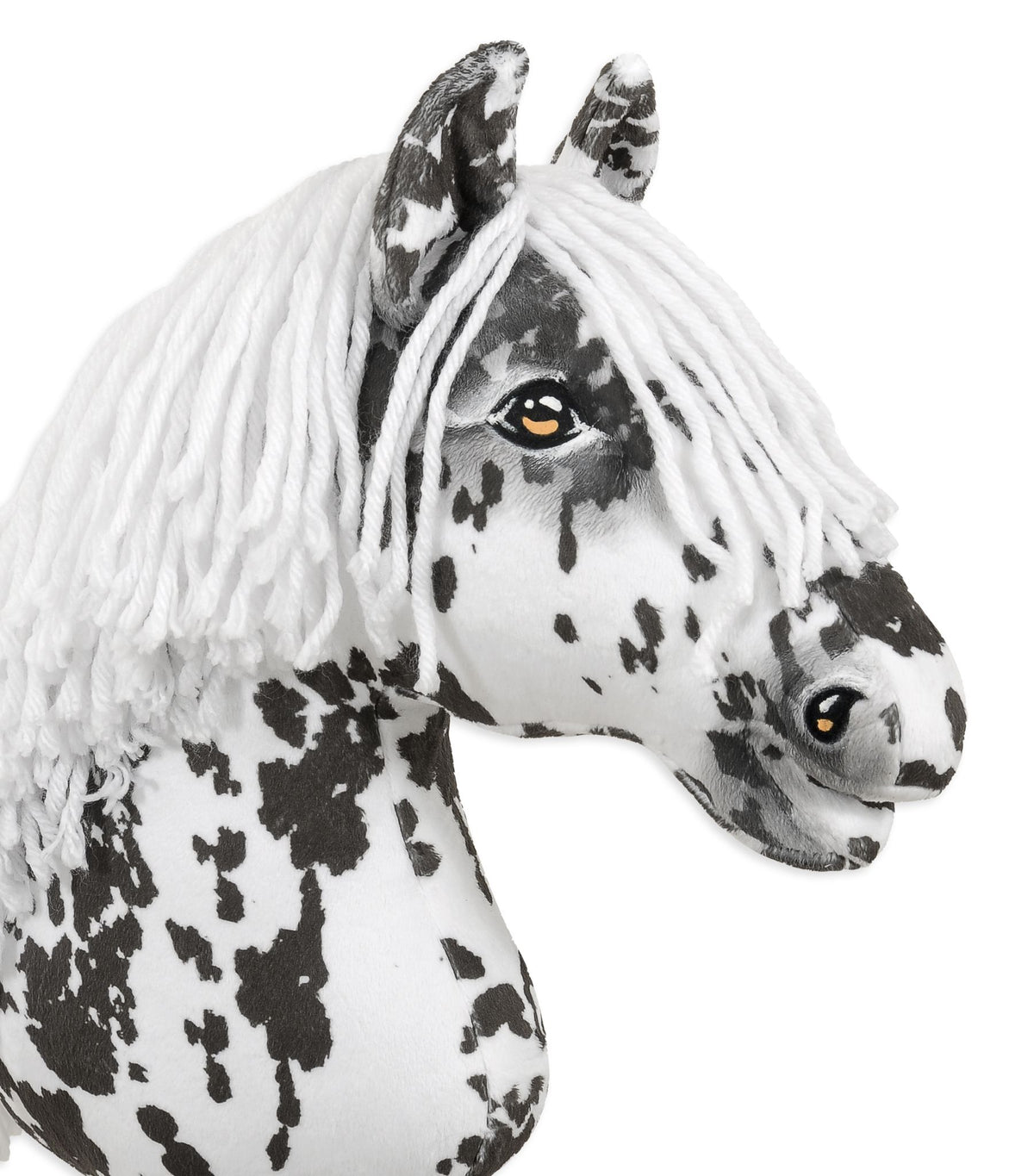 Horse on a stick Super Hobby Horse Premium - leopard horse with a white mane A3