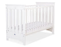 Wooden baby cot 120x60cm Lorenzo III white, with teething rail