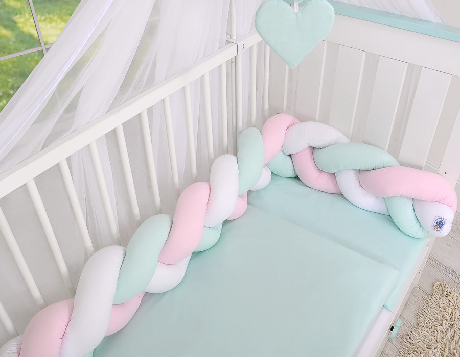 Knot bumper- white-pink-mint