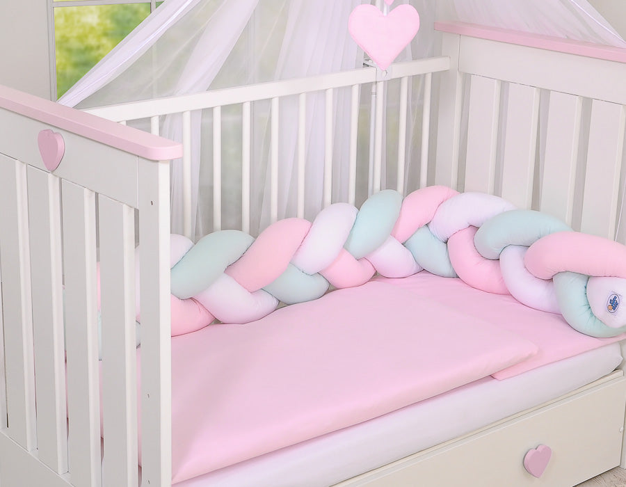 Knot bumper- white-pink-mint